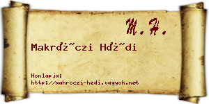 Makróczi Hédi névjegykártya